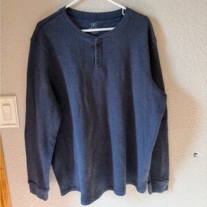 George Men's Dark Blue Long Sleeve Henley